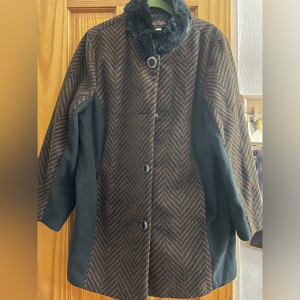 Bob Mackie Faux Fur Mid Length Jacket